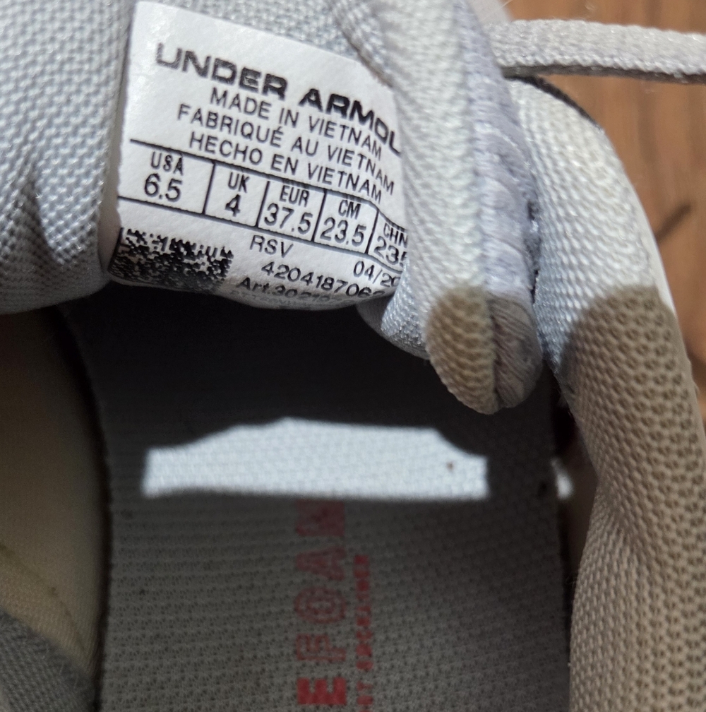 Women's Bright Pink And Gray Under Armour Shoes, Size 6.5 - Picture 2 of 15